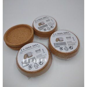 4 sets IKEA 365+ Cork Coaster 3 1/2" diameter Coffee Mug Cup Tea 8 pcs total New